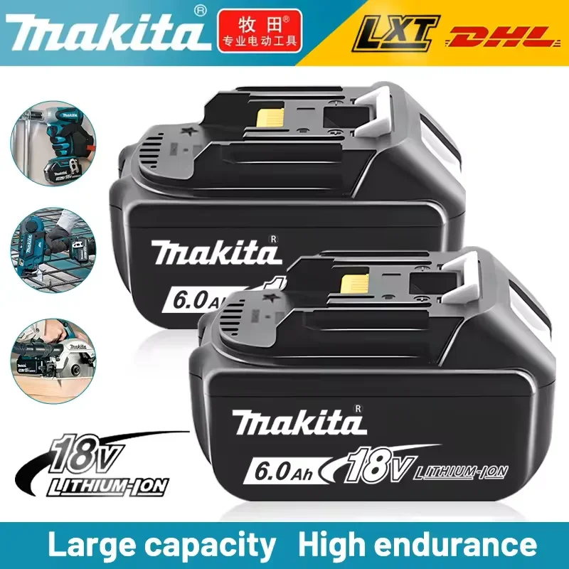 

Original Makita 18V 6A Rechargeable Power Tools Battery 18V makita with LED Li-ion Replacement LXT BL1860B BL1860 BL1850 Charger