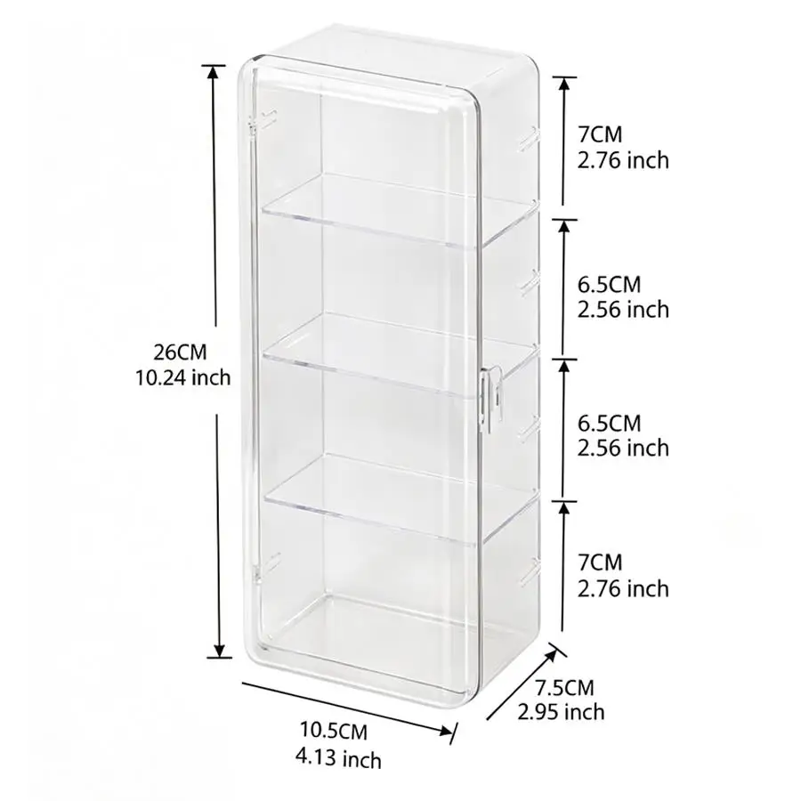 1pc Acrylic Figure Display Case, Transparent Collectible Storage Box, Desktop Organizer Rack for Mini Dolls, Anime Statues, XJM
