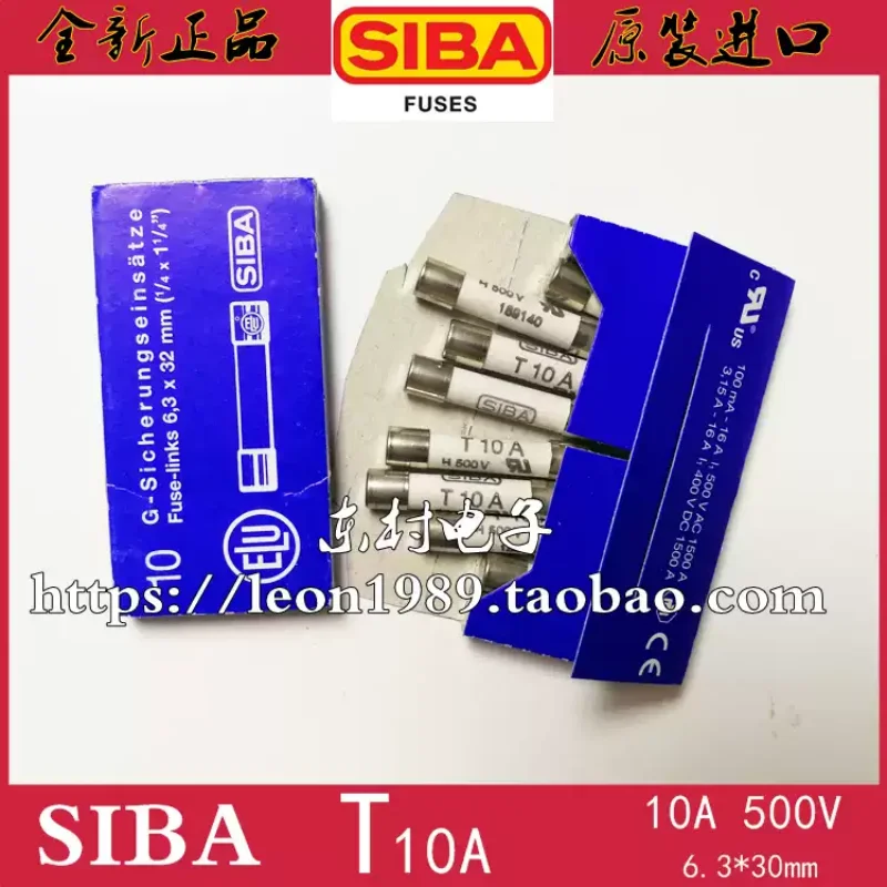 3-10pcs T10A 500V imported SIBA fuse 7006565 189140 6.3 * 32mm T10A 500V