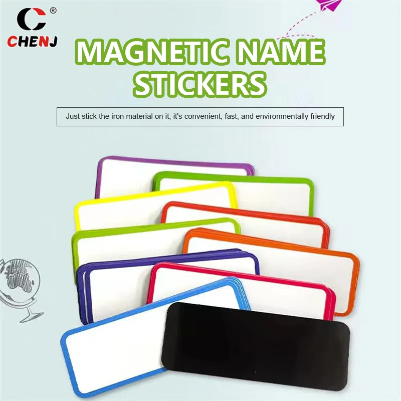 10Pcs Tag Board Erasable Labels Wipe Markers Writable Magnets Dry Erase Chore Refrigerator Message Whiteboard Magnetic Sticker