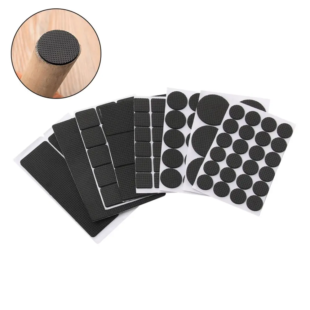 1/2/6/15/24PCS Geometric Shape Self-adhesive Chair Fittings Bumper Anti Noisy Furniture Leg Pads Floor Protector Anti-slip Mat