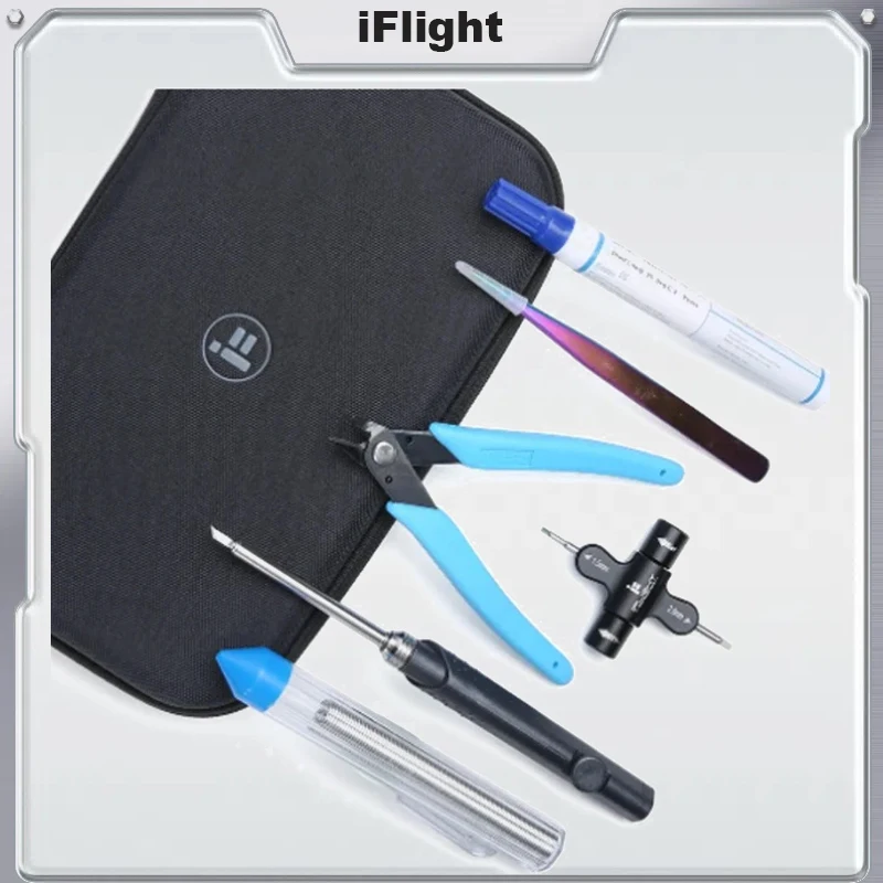 iFlight Tool Storage Bag W/ FPV Soldering Iron Kit Wrench/Iron/Soldering Pen/Tin Wire/ Tweezers/Cutting Pliers Tool Handbag Bag