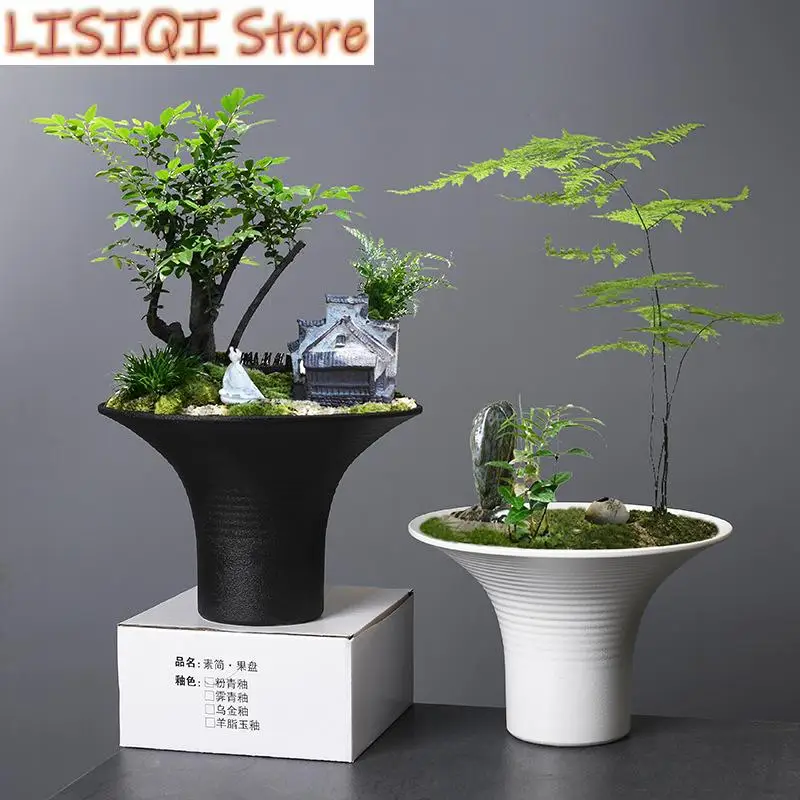 

New Ceramic Flower Pot Open Floral Arrangement Planter Potted Flower Pot Jianshan Flowerpot Plant Accessories Vases Pots