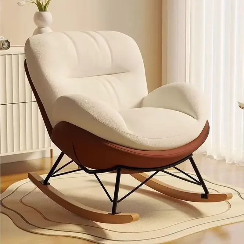 Nordic modern luxury living room chair rocking chair recliner leisure sofa single lazy relaxation adult bedroom recliner