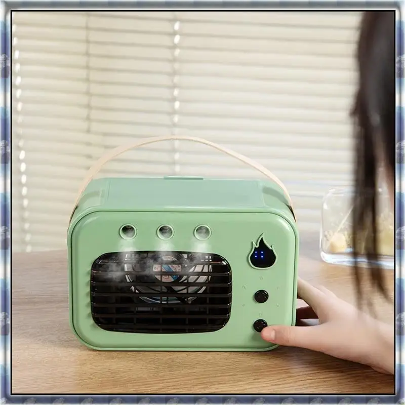 The New Rechargeable USB Portable Air Cooler With LED Night Light, Desktop Water Mist Fan For Home Use