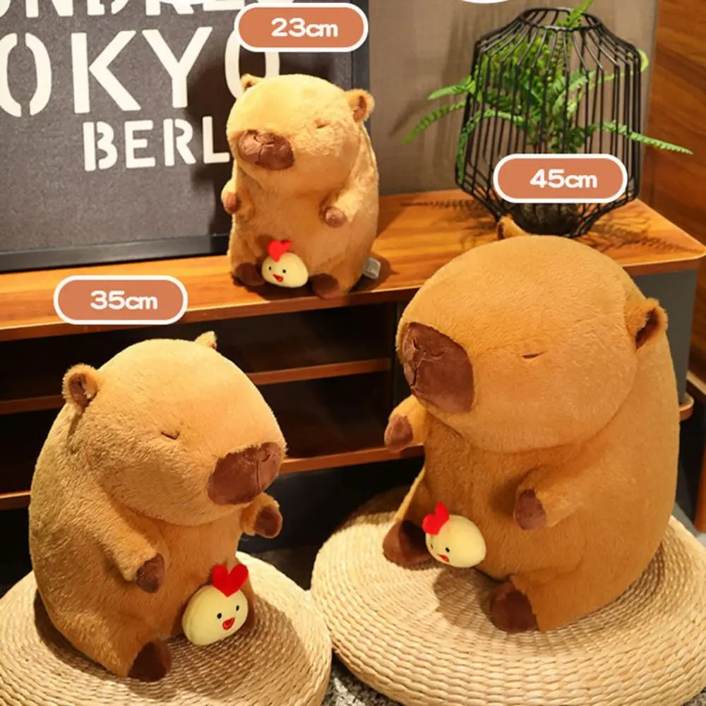 Chicken Chick Capybara Plush Toy Animal Simulation Stretchable Capybara Doll Fluffy Soft Capybara Anime Fluffty Toy