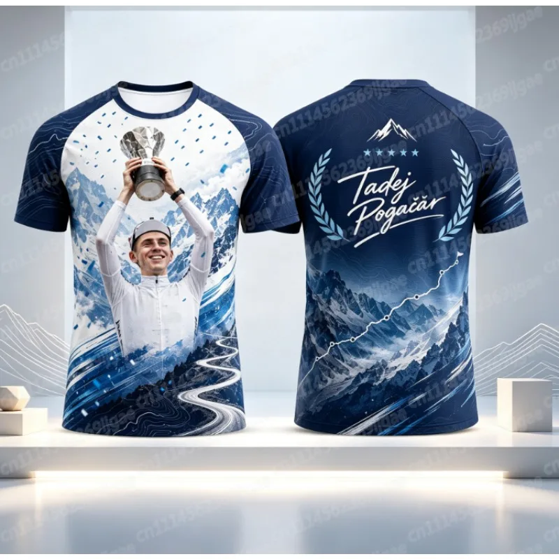 Tour De France Champion Commemorative T-shirt, 3D Printed Short Sleeve, Gift for Car Fans and Bicycle Enthusiasts, Family Style