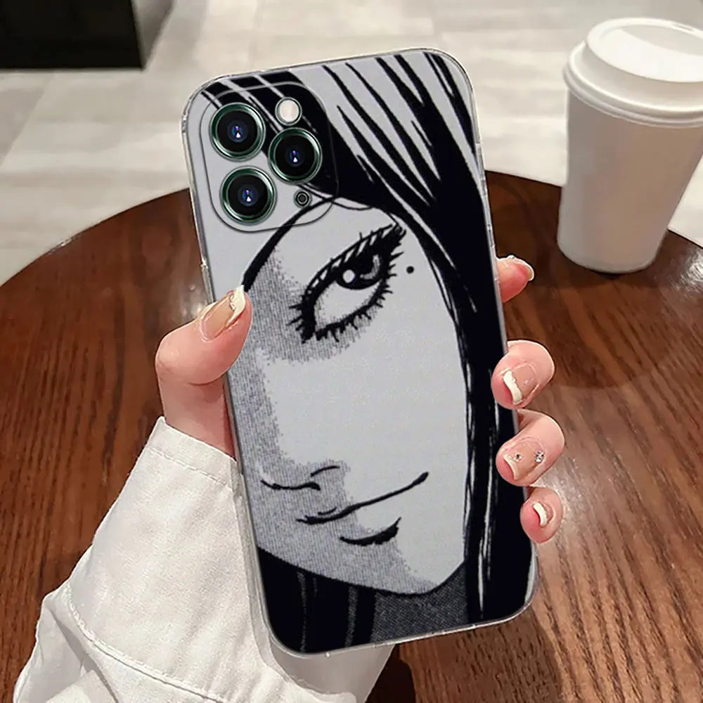 حافظة شفافة من الرعب الهزلي T-Tomies Junji Ito Manga لهاتف Apple iPhone 17 16 15 14 13 12 11 Pro Max Plus 16E 17Air