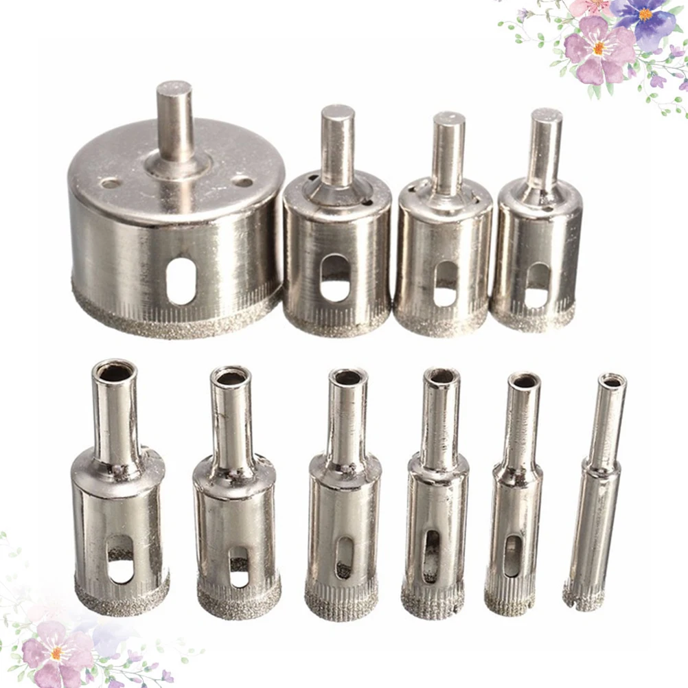 

10pcs Core Bits Glass Ceramics Metal High-Speed Wear-Resistant Glass Drill Hole Saw Tools For Floor Tiles 3-50Mm