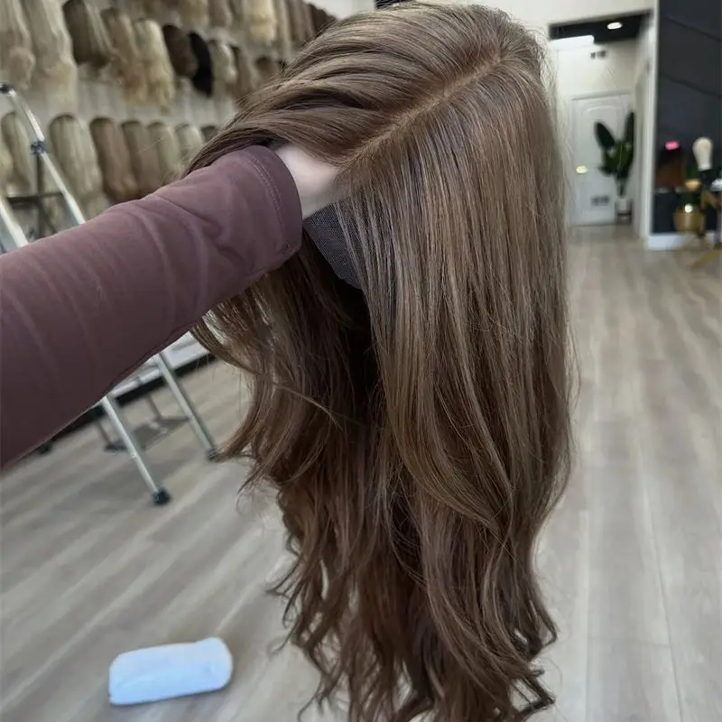 

Party Daily Cosplay Ombre Caramel Brown Highlights Synthetic HD Lace Front Wig for White Black Women High Quality Wig for Women