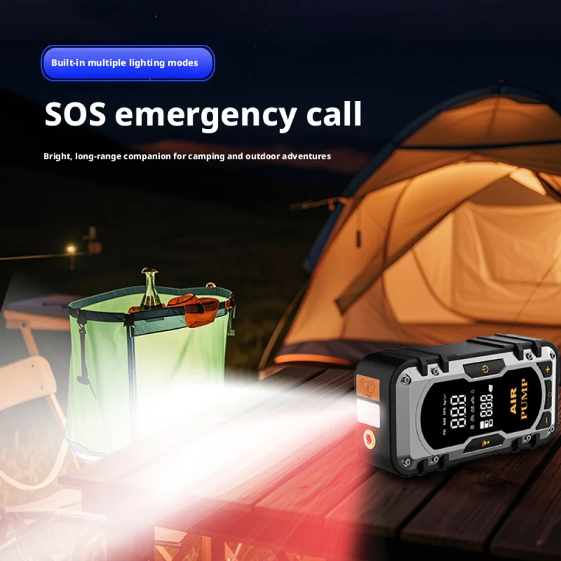 Car-mounted air pump, jump starter power bank, outdoor emergency start power supply, all-in-one inflator, fast tire mini pump