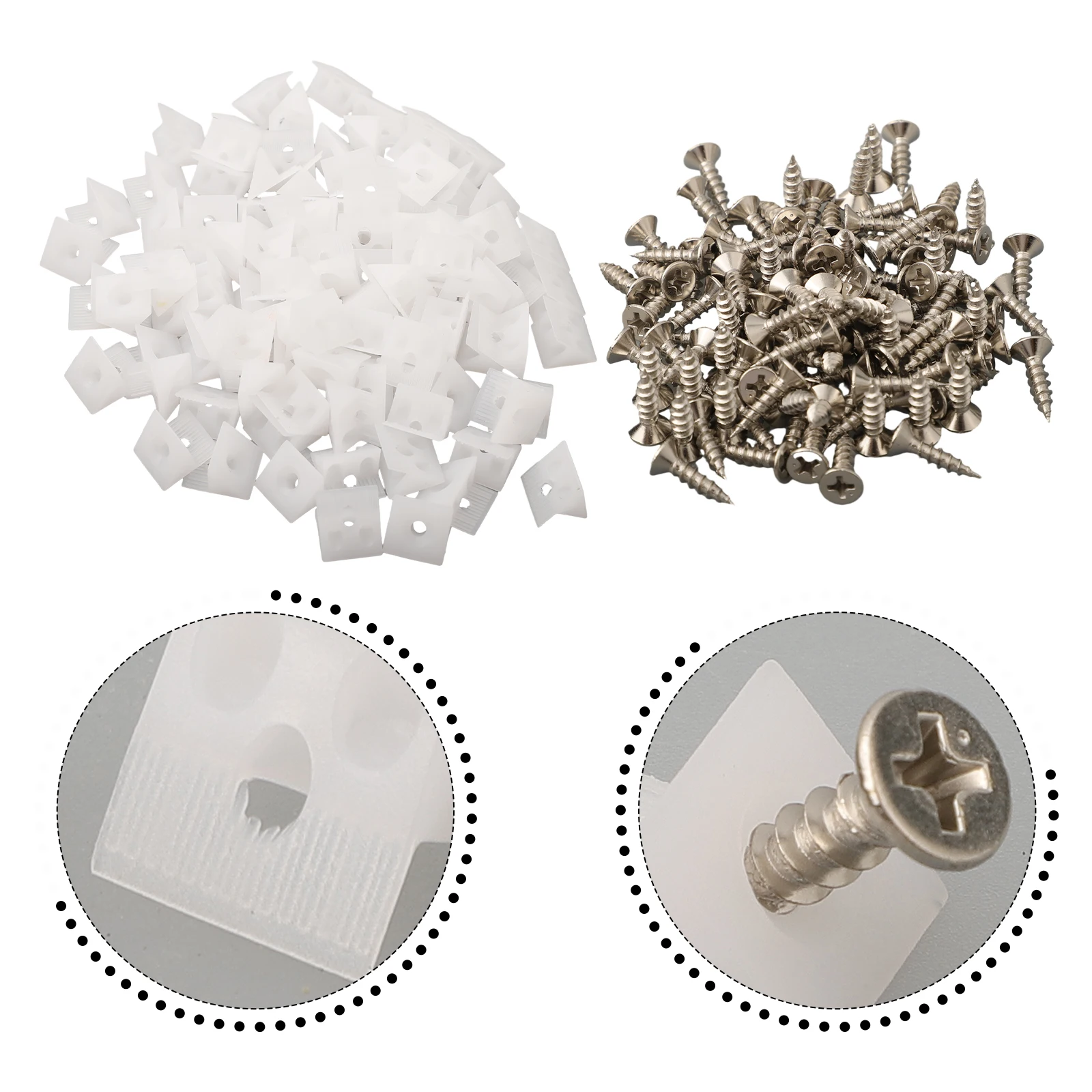 Drawer Bottom Support Wedge System with 100 Plastic Wedges Screws and Back Ports for Chest Cabinet Drawer Repair