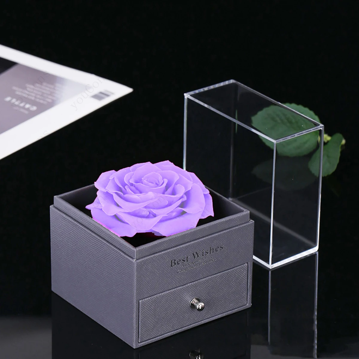 الأرجواني الزركون القلب قلادة قلادة مع صندوق الورد 2025 مجموعة مجوهرات راقية لصديقة عيد الميلاد عيد الحب هدية عيد ميلاد