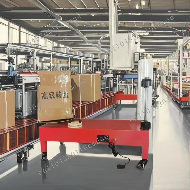 Manual semi-automatic 40 cm turntable stretch film winding machine for textiles, food, beverages, cans, etc