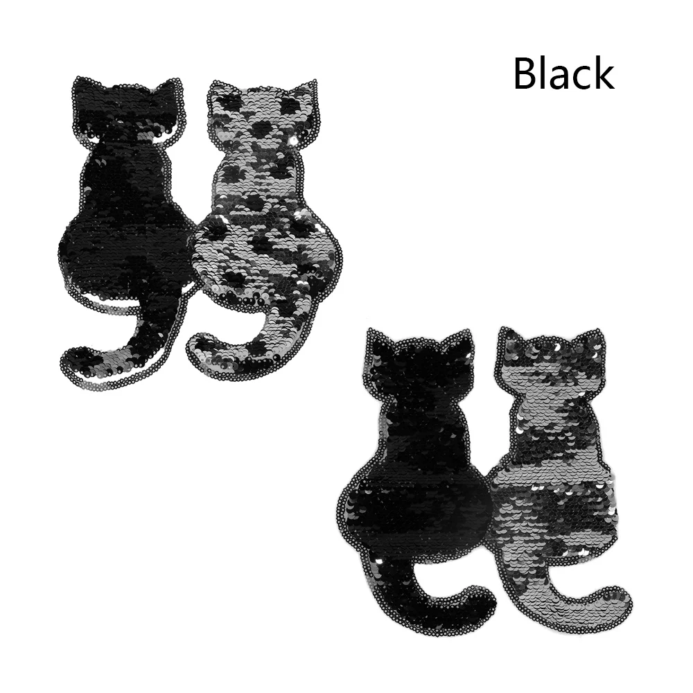 

Cute Sewing Craft Applique DIY Clothes Sequins Cat Patch Reversible Color