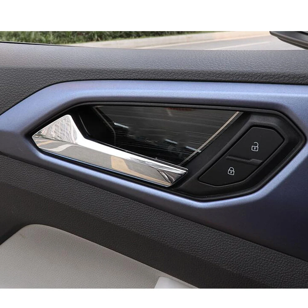 For Volkswagen VW T-cross Tcross 2019 2020 2021 2022 2023 Cover Stick Trim Stainless Steel Door Inner Handle Bowl Frame Panel