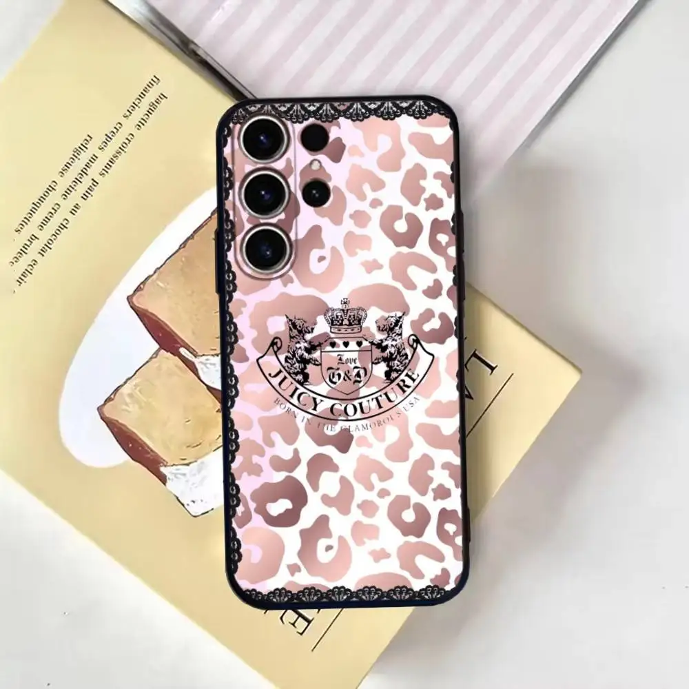 Juicy couture Pink  Phone Case For SamsungS25,24,21,22,23,30,Ultra,20,Plus,Fe,Lite,Note,10,9,Soft Black Cover - Image 3