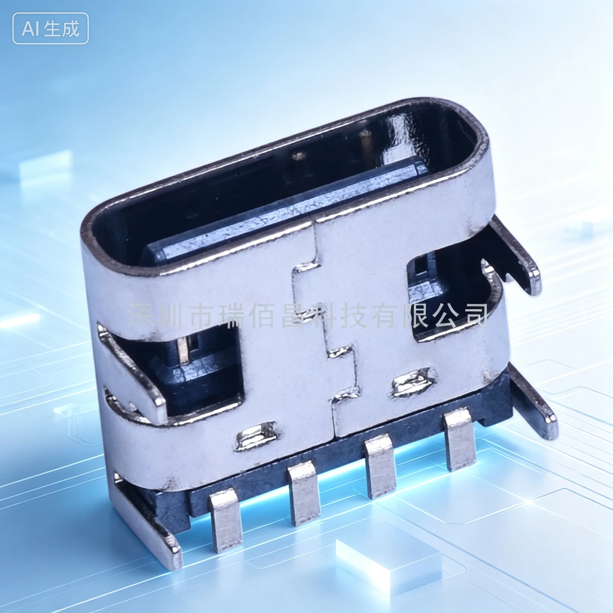 for Type-C 4P Through Hole Female, 90° USB3.1 Fast Charging Reversible Connector  100pcs