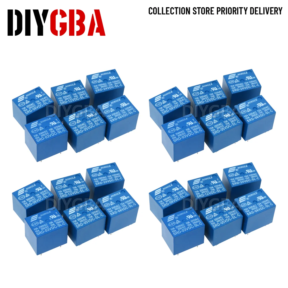 Реле-srd-03-05-09-06-24-12vdc-sl-c-5-контактов-3-В-5-В-9-В-6-В-24-В-12-В-Высококачественное-srd-03vdc-sl-c-srd-05vdc-sl-c-srd-09vdc-sl-c-НОВЫЙ
