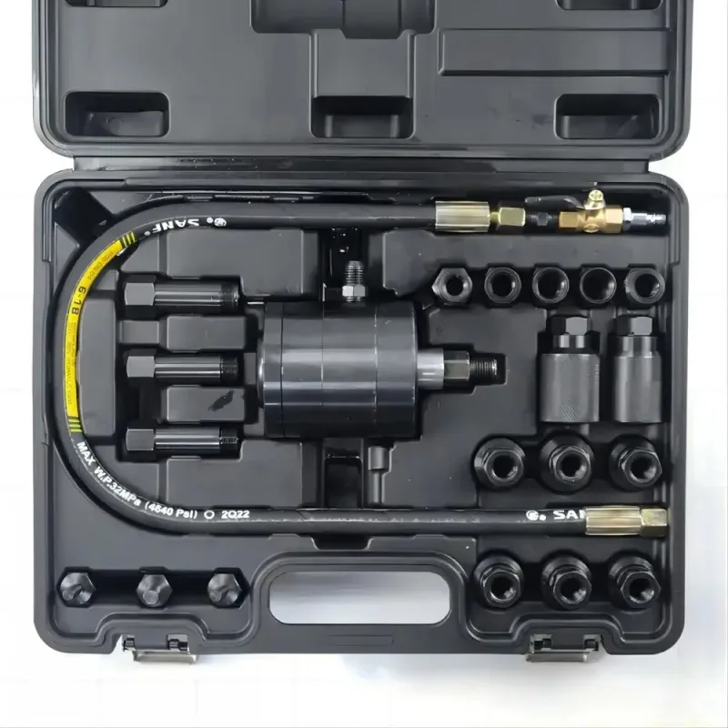 

Ranlraka YS-0113 21pcs Automotive Diesel Fuel Pneumatic Puller Kit High Carbon Steel Hard Case Injector Removal Tool Set