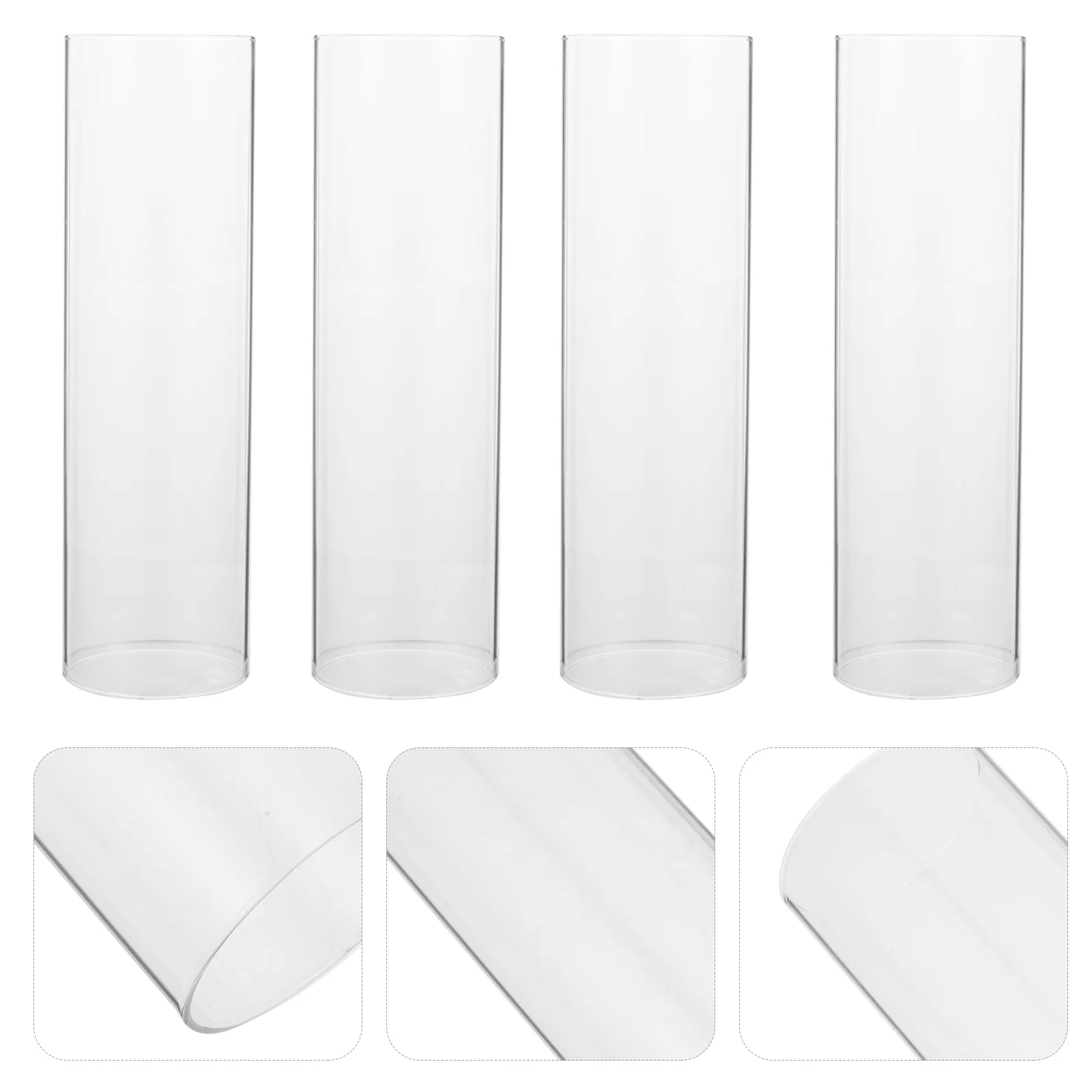 4Pcs Decorative Glass Covers for Candles Windproof Creative Home Accessory Cover Transparent Cover