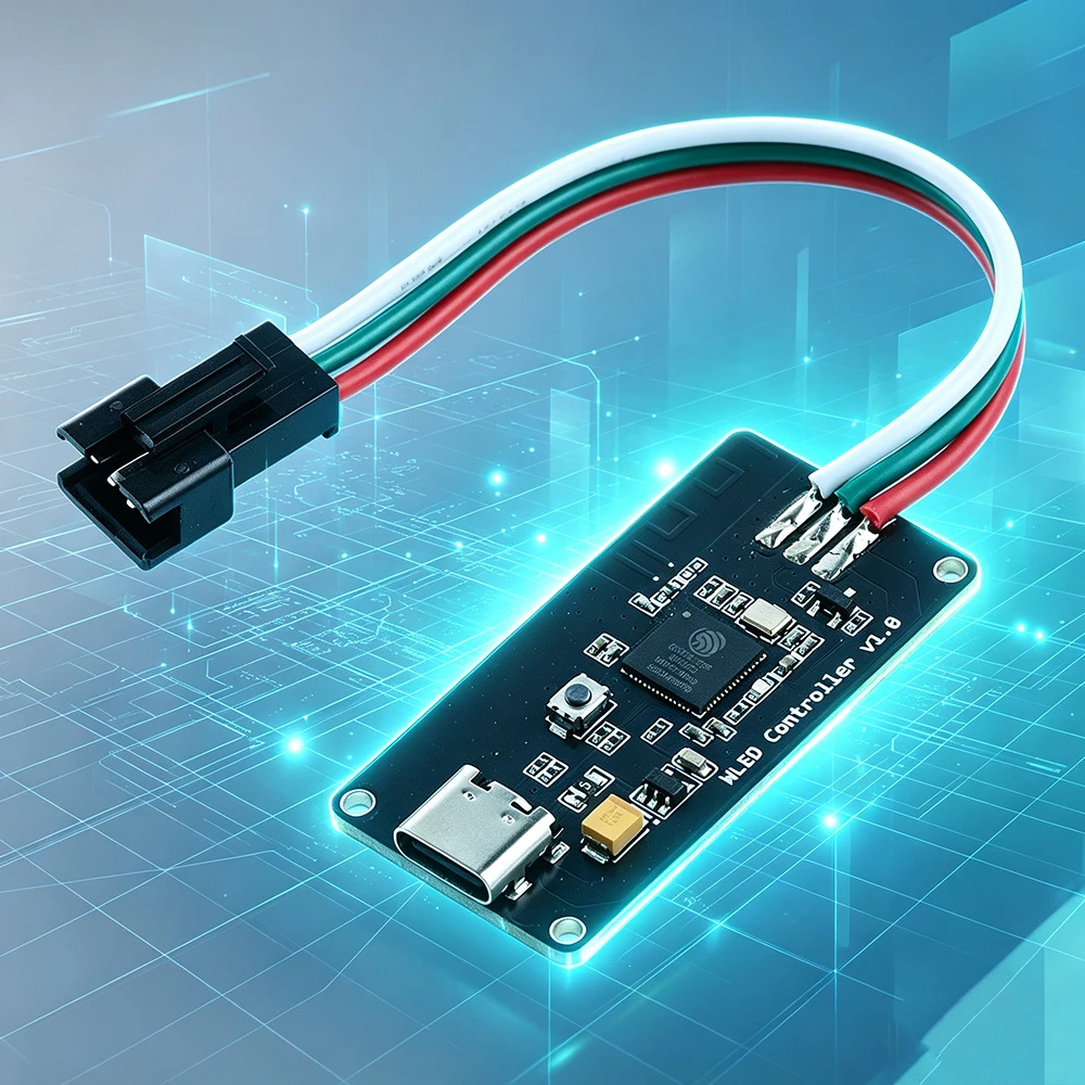WLED Controller Module WS2812B LED Strip Controller RGB Full Colour ESP32-S2F DIY Ambient Lighting Project Type‑C DC5V