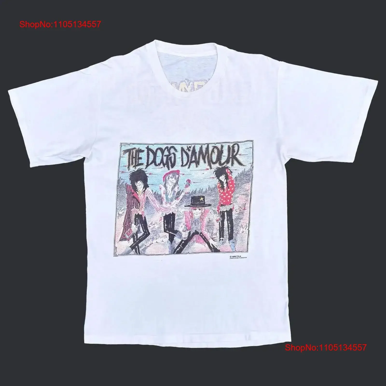 The Dogs D Amour 1989 89 80s Vintage Errol Flynn World Tour Band Concert T Shirt vintage Washed Versatile fashion