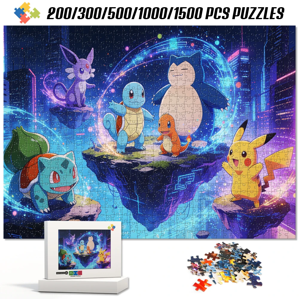 Anime Pokemon Pikachu 1000 Pieces Jigsaw Puzzle Creative Decompression Toy Montessori Educational Game Best Gift for Kids Adults