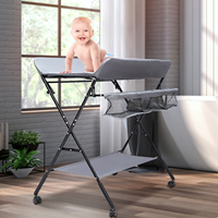 Baby Changer Table Foldable Changing Tables 0-12 Months Baby Diaper Changer Table with Baby Set Diaper Replacement Table