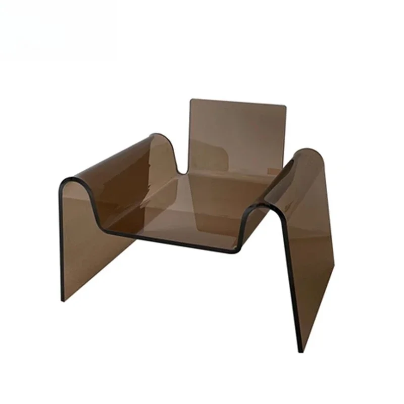 

Sofa chair Transparent brown single soft bag chair Home simple Internet celebrity light luxury single
