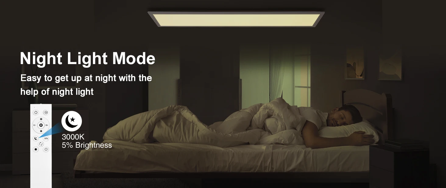 100cm LED-Deckenleuchte 30W, Ultraflache Panel-Lampe mit Fernbedienung, 3000K-6500K für Wohnzimmer, Schlafzimmer, Büro, Arbeitszimmer – Detail 9
