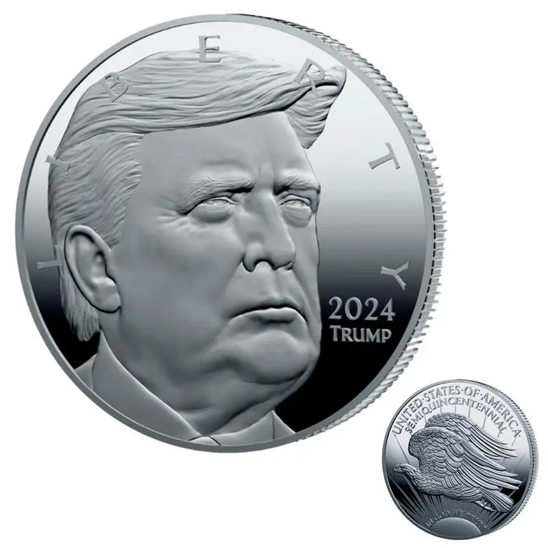 President Trump Coin Collection Challenge 2024 Trump Badges Coin Memorable Decorative Jewelry for Holiday Decoration Souvenir