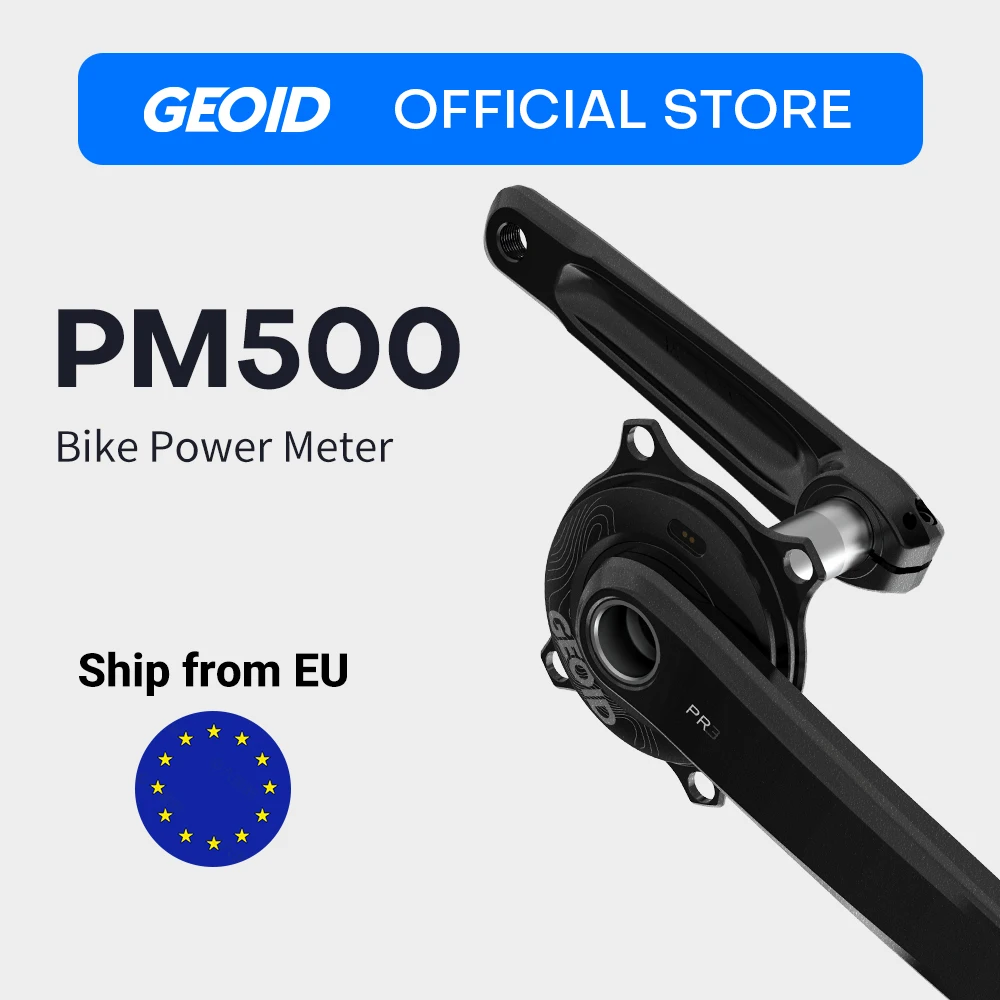 GEOID PM500 Rennrad-Leistungsmesser 110BCD 4-Bolzen-Kurbelgarnitur 24mm Achse ANT+ Bluetooth-Kompatibel für Shimano