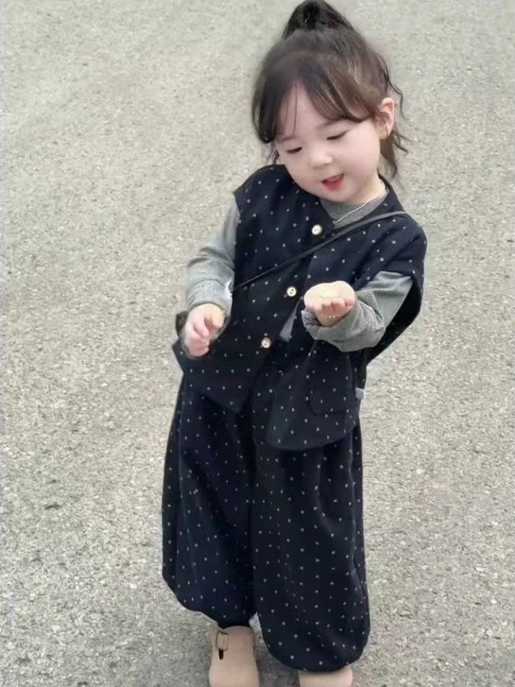 Girls 3 Piece Set Spring Autumn Vest Lantern Pants Toddler Fashion Outfit