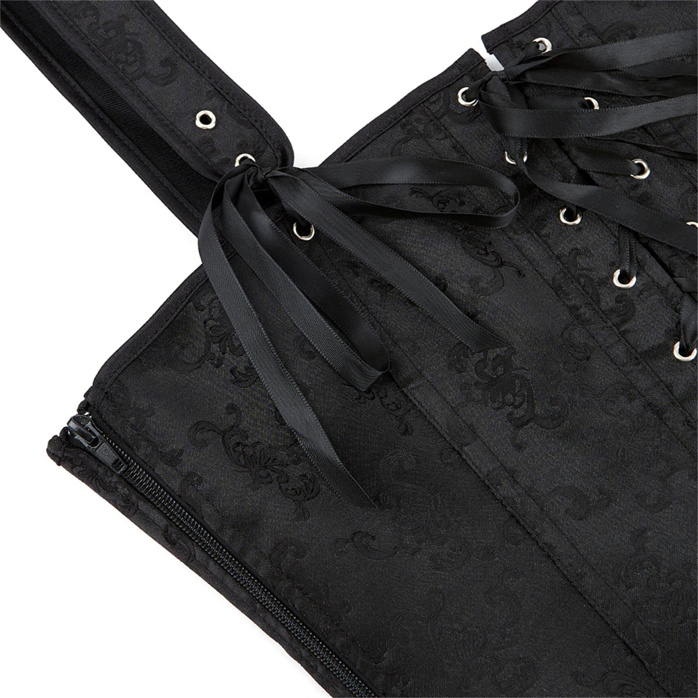 Sexy Corset Tops for Women Lace-up Side Zipper Straps Bustier Lingerie Vintage Gothic Evening dress Overbust Corset Crop Top