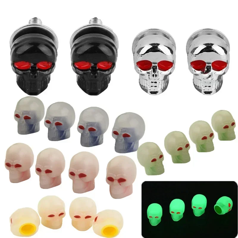 

2/4Pcs Universal Car Skull Style Antirust Copper Core Motorcycle Bike Car Wheel Tyre Tires Valve Stem Cap Special-shaped Valve