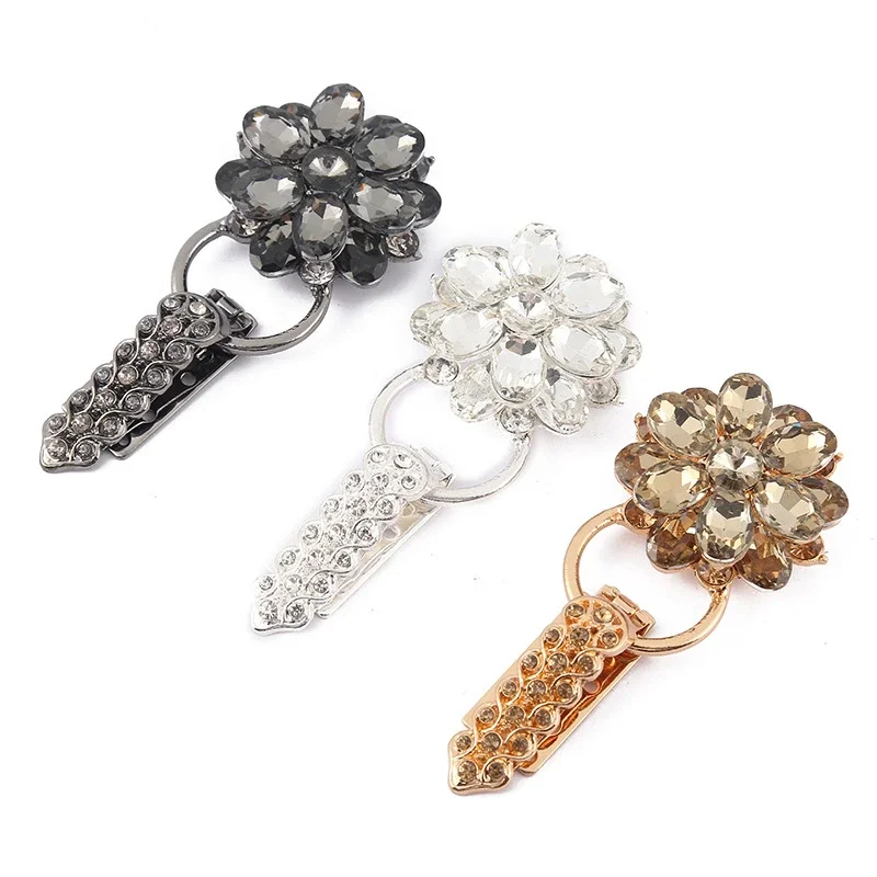 

1pcs Rhinestone Duckbill Buckles Metal Buttons Sewing For Women's Mink Fur Coat Collar Decoration Accessories