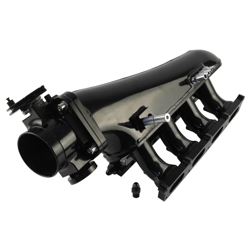 

Черный/серебристый впускной коллектор с топливной шиной + комплект дроссельной заслонки для Volkswagen VW Golf GLI MK4 1.8T 1999-2005; Audi MK1 алюминий