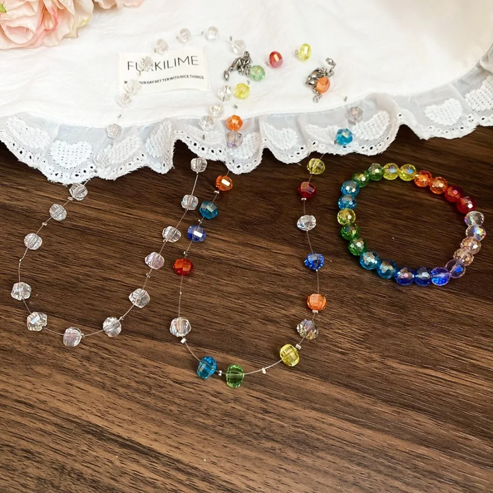 Collana di perle arcobaleno fresche Girocollo Corda a mano Collana colorata Gioielli Bracciale Collana da spiaggia Mare