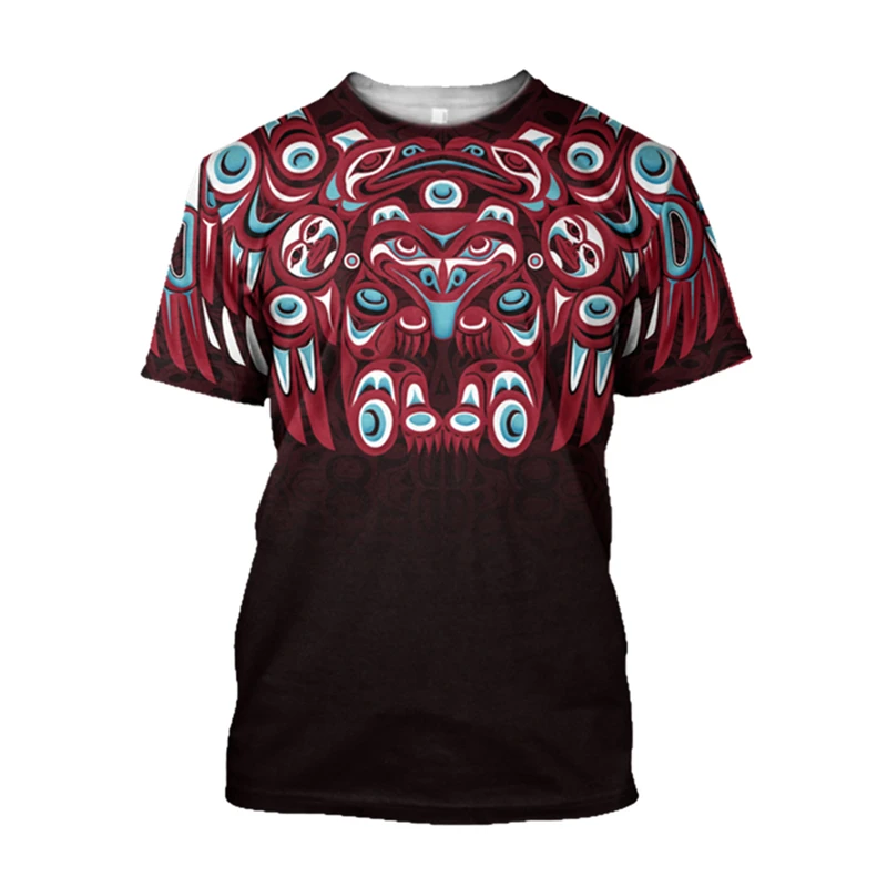 Retro Ethnic Aztec Mexico T-shirt Summer Men\'s 3D Printed Short Sleeve Fashion Creative Trend O-neck Large Size Tops T Shirts