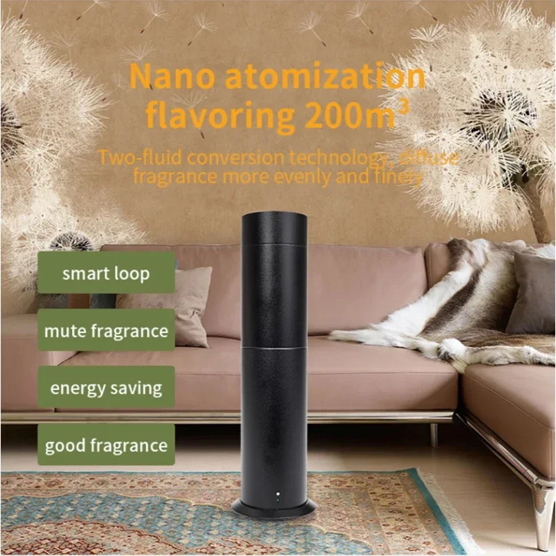 Essential Oil Diffuser 120ml Home Air Freshener 200m³ Fragrance Diffuser Remote Control Column Aluminum Alloy Scent Machine