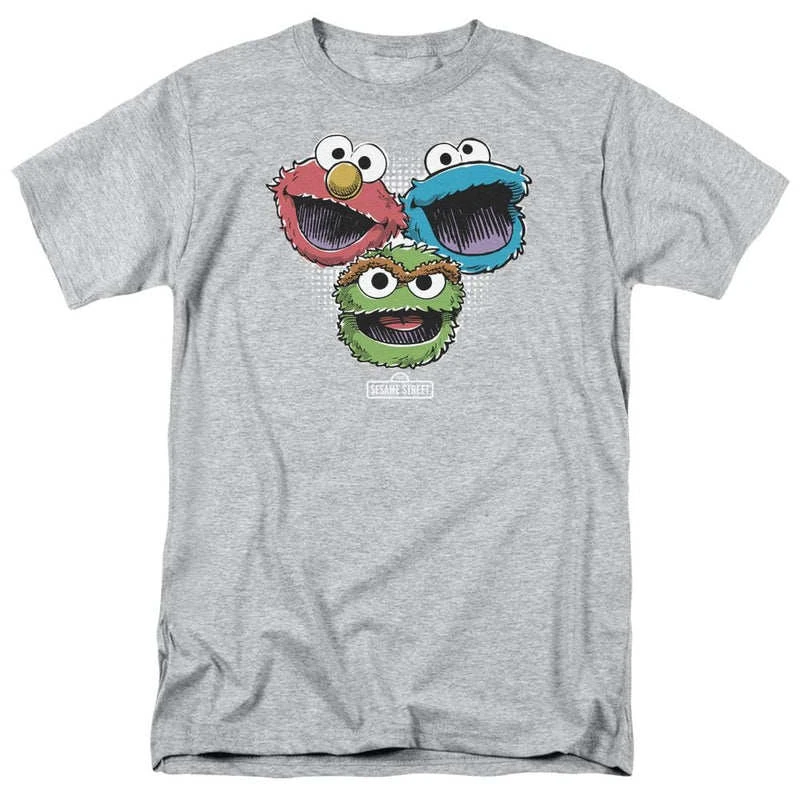 Fit 1969 Sesame Street American Classic Cartoon Retro Men and Women Style Loose and Trendy Cotton Short-sleeved T-shirts