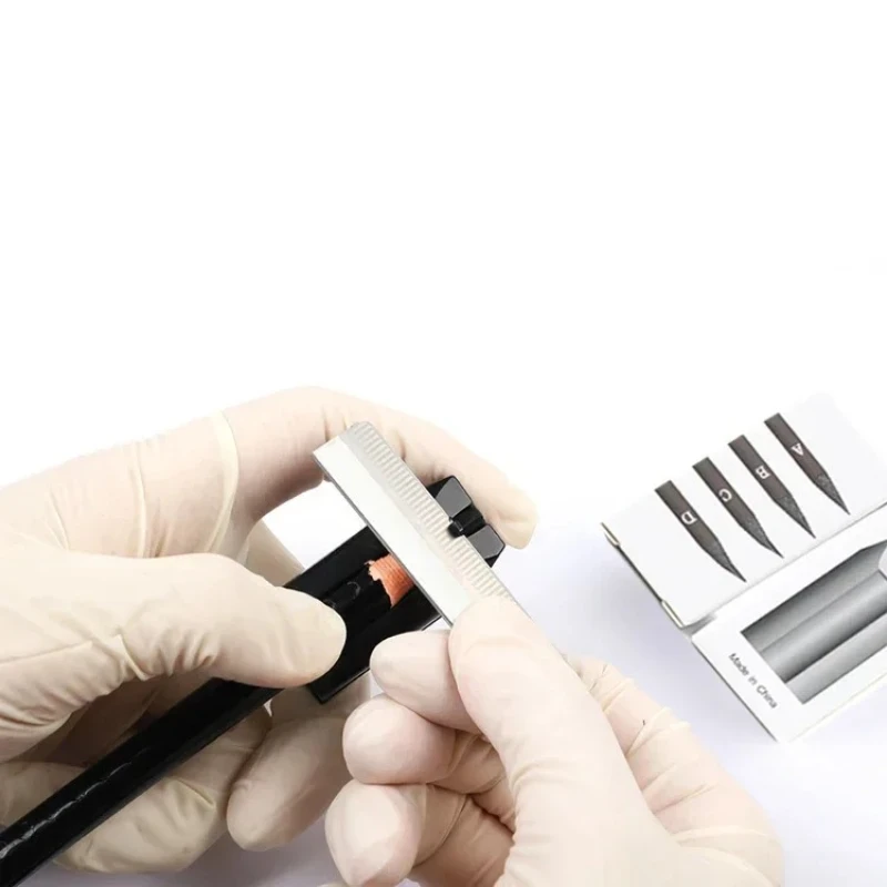 

Microblading Eyebrow Pencil Set 1 Box 10pcs Brow Trimmer Blade Waterproof Tattoo Supplies Tint Enhancers with Sharpener 1pcs