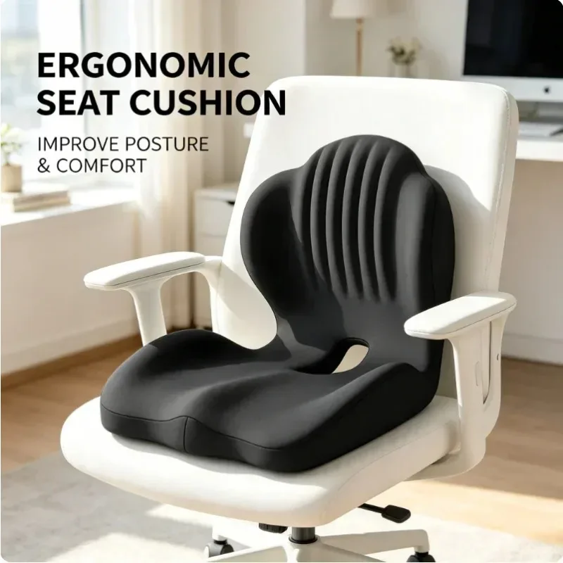 New long-sitting back support cushion for office, integrated backrest for seat, vehicle-mounted main driver's extended cushion