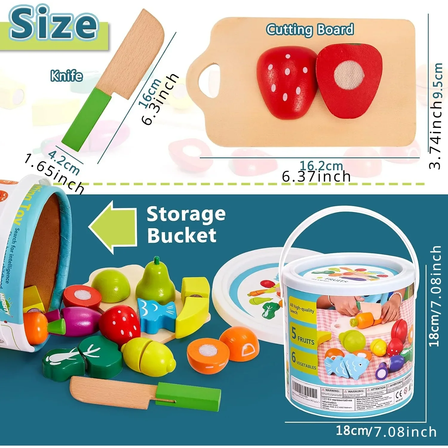 Ensemble de coupe de fruits et légumes en bois, avec tablier de cuisine, jeu de rôle alimentaire, jouet de cuisine, cadeaux pour enfants