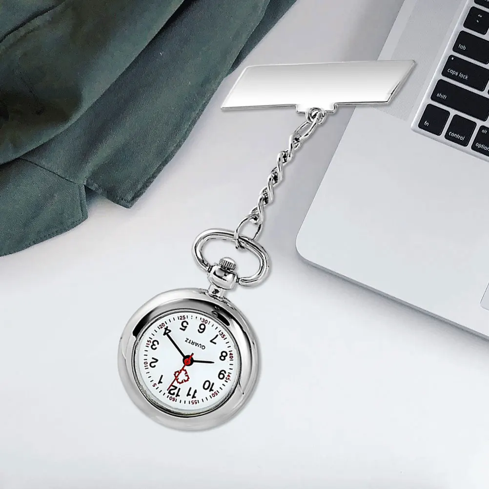 

Stainless Steel Nurse Brooch Waterproof Medical Pocket Watch For Doctors Nurses Fob Watch With Pin Portable Timepiece Silver