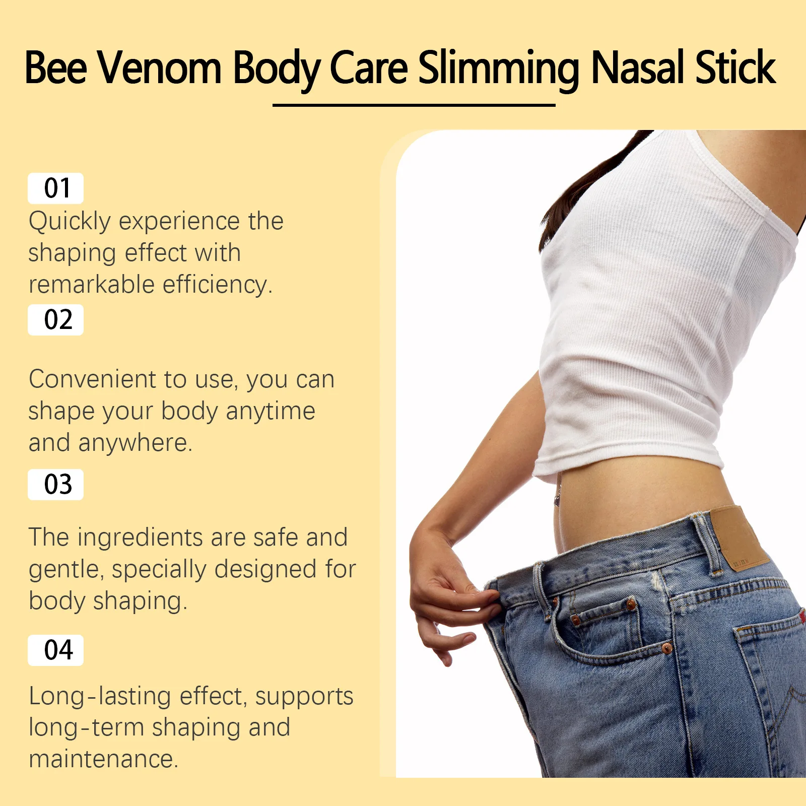 Bee Venom Body Shaping Nasal Stick Anti-Cellulite Remove Belly Waist Arms Leg Fat Burning Promote Metabolism Detox Breath Stick