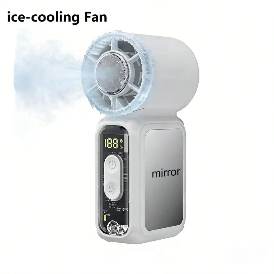 2026 Cooling Portable Handheld Fan With Digital LED Fashion Display, With Flashlight Function, 199-Speed Adjustment Foldable Neck-Mounted Desktop Home Outdoor 3600Mah Long Battery Life, Personal Fan Ideal For Travel, Outdoor Activities, And Camping