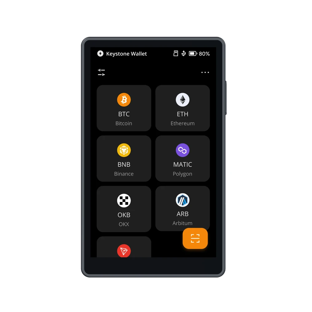 Secure Crypto Hardware Wallet Fingerprint 4 Inch LCD Touchscreen Keystone 3 Pro PCI Anti-tamper MetaMask OKX Air-Gapped