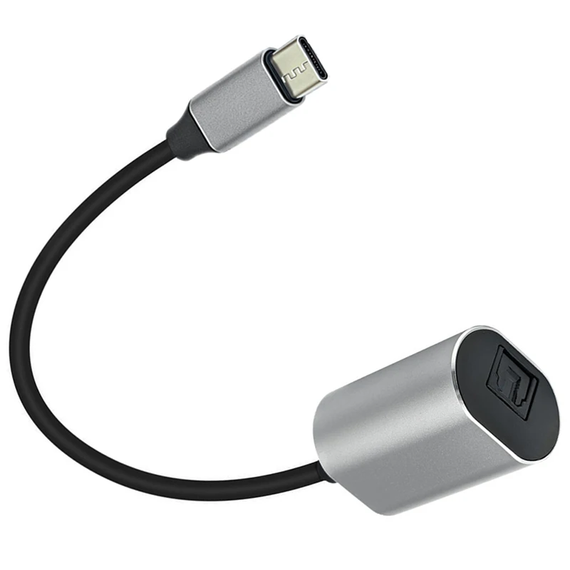 High Fidelity Optical Audio Cable USB-C to TOSLINK Female Adapter PVC Jacket for Smartphones and Laptops